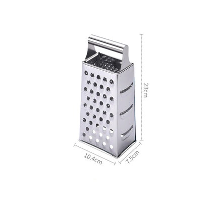 Rallador de caja de acero inoxidable de 4 cuchillas para uso doméstico, contenedor, cortador de verduras multiusos, herramientas de cocina, rebanador manual de queso