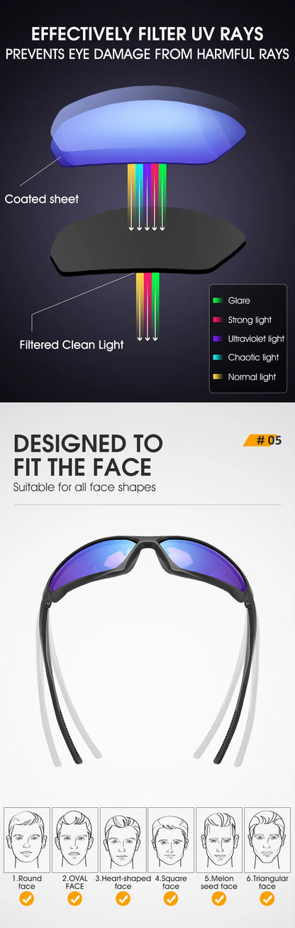 WEST BIKING HD Polarized Cycling Sunglasses UV400 Protection MTB Road Bike Eyewear Men Outdoor Sport Bicycle Fishing Glasses