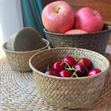 Imitation Rattan Rattan Storage Baskets Sundries Organizer Home Desktop Decoration Kitchen Storage Basket Vegetable Fruit