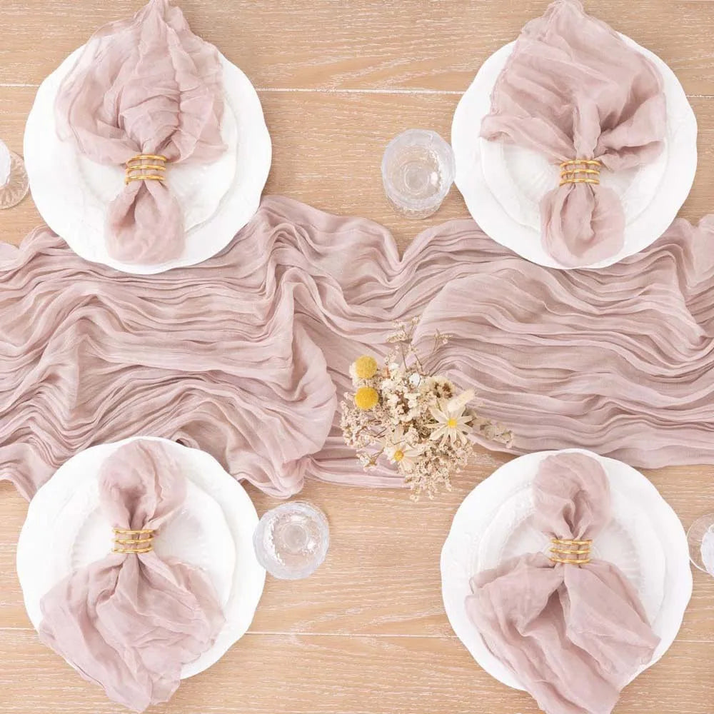 Set of 12 Gauze Cheesecloth Napkins Cloth Bulk Dinner Table Napkins for Home Wedding Valentine's Party Event Table Decoration