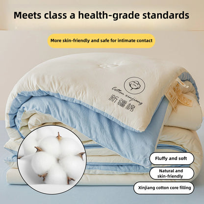 100% Cotton Filled Super Soft Autumn Winter Quilt Lightweight Fluffy Warm Duvets Core Grade A Comfort Quilted Double Comforter