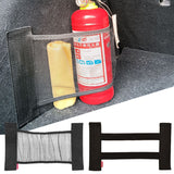 Car Back Rear Trunk Storage Mesh Fixed Straps Car Interior Organizer Extinguisher Storage Net Seat Back Fixing Bag
