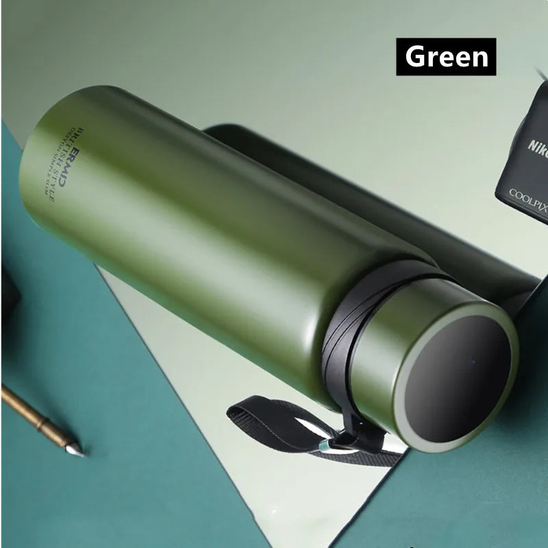 1000ml/1600ml Double Stainless Steel Vacuum Flask With Filter Large Capacity Portable Sport Thermos Mug Coffee Tea Tumbler
