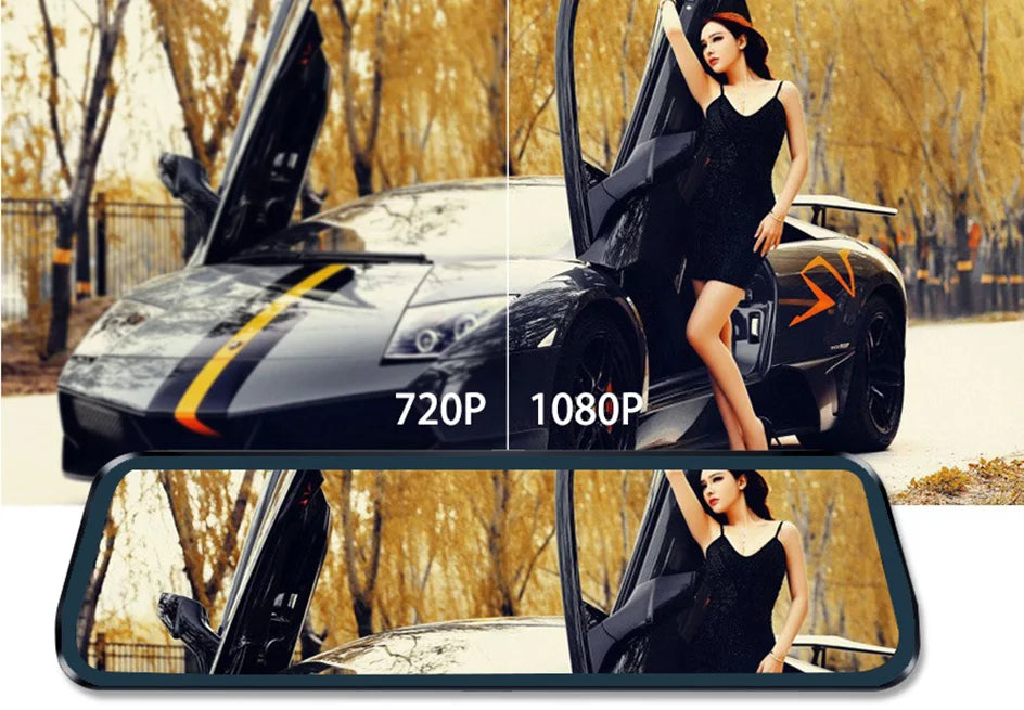 Acceo A37 Car DVR 10.0 Inch Rear View Mirror 2.5K Dash Cam 1080P Car Camera With Rear View Camera Video Recorder Registrar DVRs