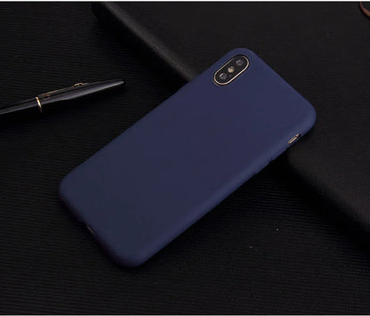 Funda de TPU suave ultrafina de color caramelo para iPhone X, XR, XS, XS Max, color sólido simple