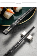 5Pairs Janpanese Reusable Chopsticks Black Sushi Sticks For Food Noodles Alloy Chinese Korean Chopsticks Kitchen Tableware