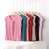 XL to 8XL Plus Size Modal Loose T-Shirt Sleeveless Solid Color Casual Tank Tops Homewear Bottomed Tee Tops Summer Women's Top