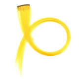 Stripe Printed Clip-in Hair Extensions Colorful Synthetic Hair Highlights 18 Inches Straight Wig Hairpieces for Daily Use Party
