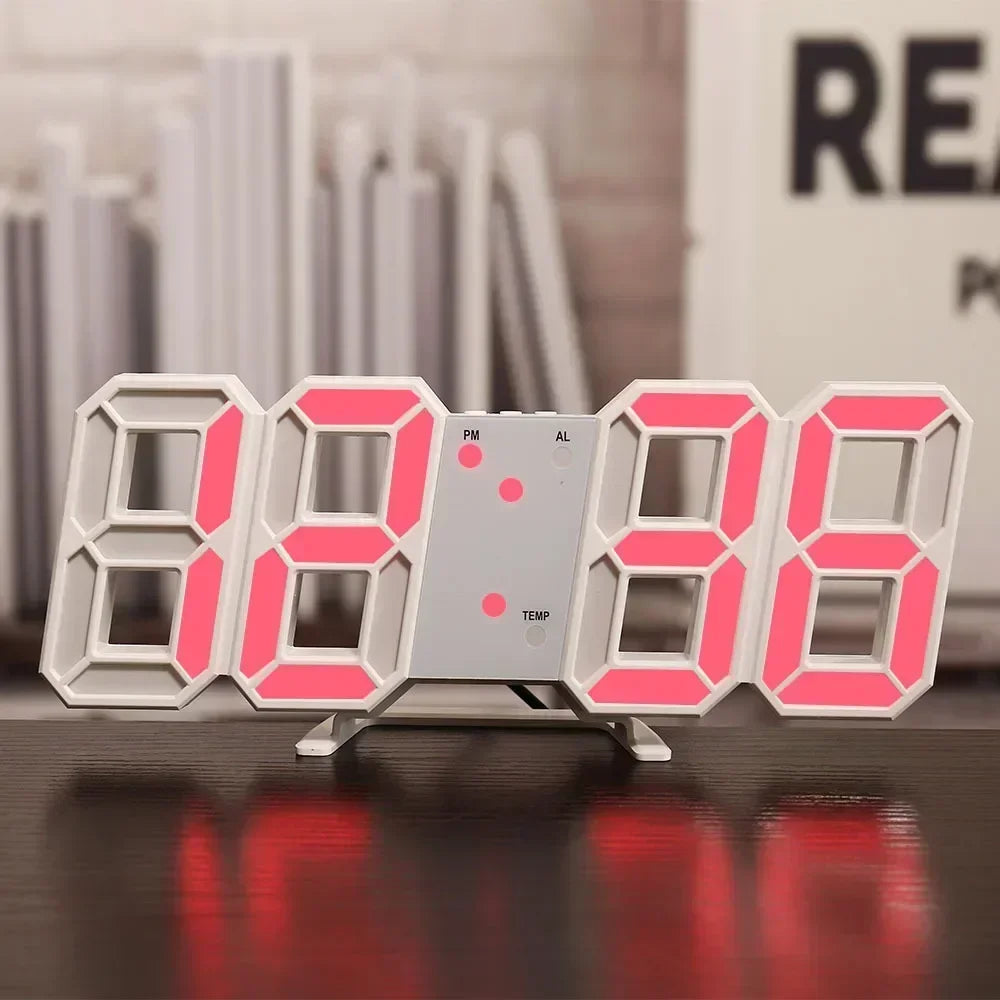 3D LED Digital Clock Decor Wall Decoration Glow Night Mode Decoration for Bedroom Adjustable Electronic Watch Clocks Watches