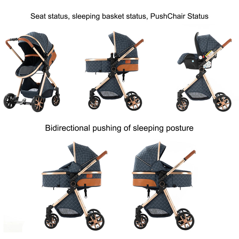 Baby Stroller Baby 3 in 1 Stroller Baby Lightweight Cars High Landscape Luxury Carriage for Newborn Travel Pram Portable Trolley