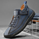 Handmade Leather Men's Casual Slip-On Loafers Breathable Leather Shoes Men's Flat Fashion Moccasins Tooling Shoes Plus Size