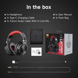 Oneodio Pro C Wireless Bluetooth 5.2 Headphones Over Ear With Microphone Hi-Res Audio Wired&Wireless Headset 110h Playtime AAC