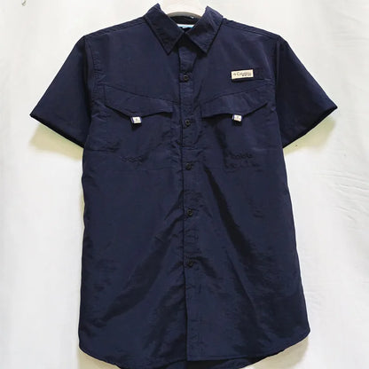 Camisa para hombres Spring/Summer New Long sleeved Short sleeved Classic Polo Collar Shirt Top Pocket Men's Casual Shirt 2024