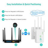 Repetidor WiFi inalámbrico de 1200 Mbps, amplificador de señal WiFi de doble banda 2,4 G, 5G, amplificador WiFi Gigabit 802.11ac, enrutador WPS.