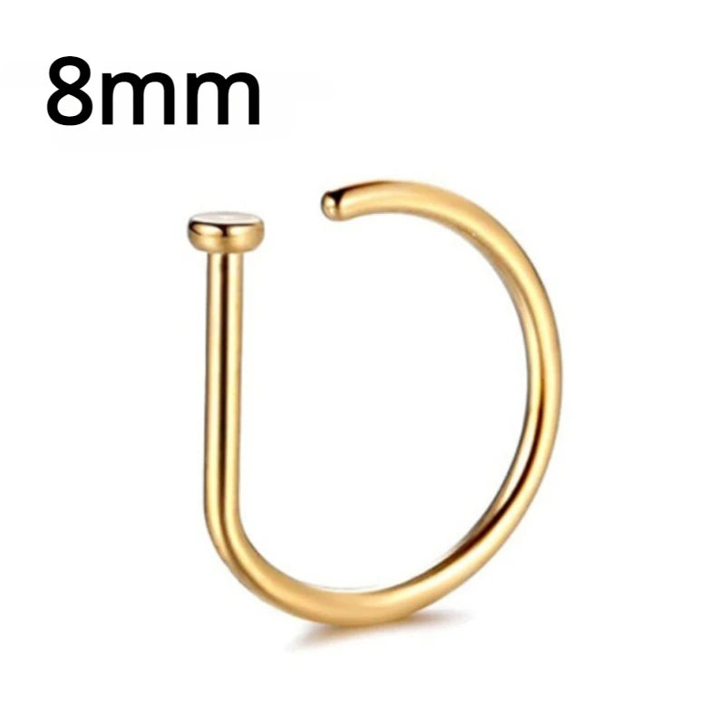 Fake Nose Ring Hoop Septum Non-Piercing Nose Clip Rock Hip Hop Stainless Steel Magnet Fashion Punk Women Body Jewelry