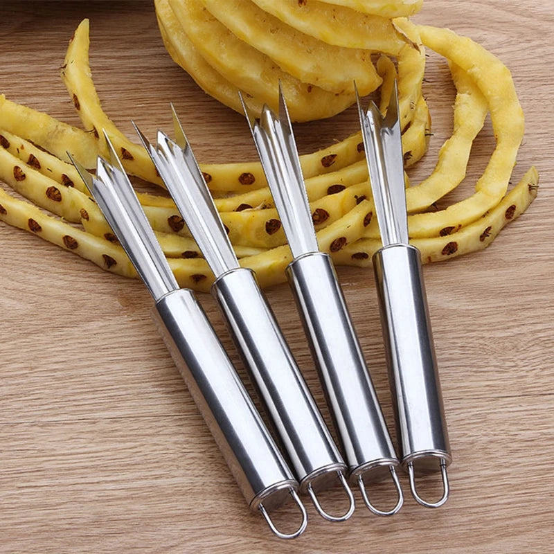 Descascador abacaxi aço inoxidável, removedor frutas, cortador olhos, ferramentas cozinha