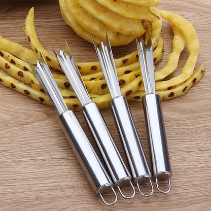 Descascador abacaxi aço inoxidável, removedor frutas, cortador olhos, ferramentas cozinha