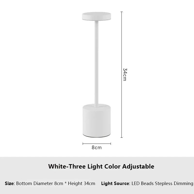 Table Lamp LED Touch Sensor Desktop Night Light Rechargeable Wireless Reading Lamp 3 Colors Adjustable Creative Ambient Light