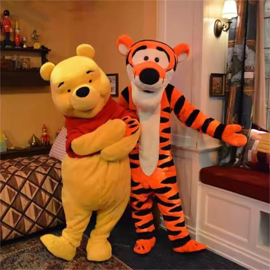 Disney Pooh Bear and Tigger Mascot Costumes Cartoon Characters Adult Cosplay Carnival Event Party Advertising Show Clothes Gifts