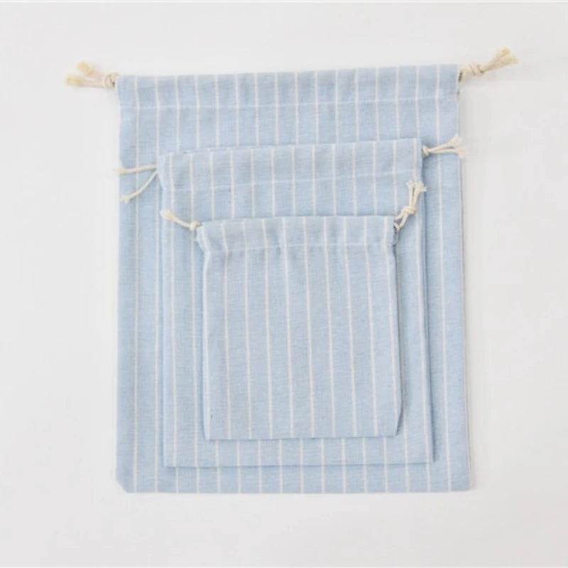 Cotton Linen Drawstring Cosmetic Bag Christmas Gift Package Makeup Storage Bags for Travel Wedding