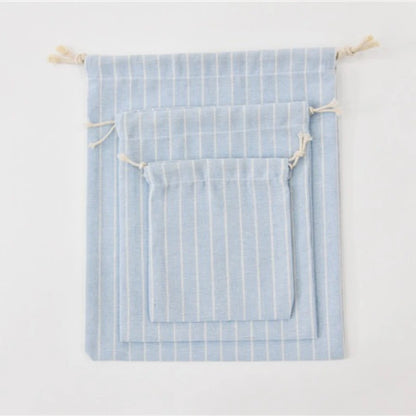 Cotton Linen Drawstring Cosmetic Bag Christmas Gift Package Makeup Storage Bags for Travel Wedding