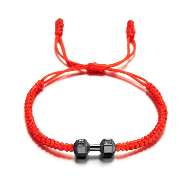 Adjustable Dumbbell Bracelet for Men and Women, Handmade Bracelet, Gold and Silver, Fitness and Energy Jewelry 