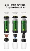 Electric Portable Coffee Machine Portable Italian Espresso Machine for Car & Home 3-in-1 Capsule Powder Travel Coffee Maker