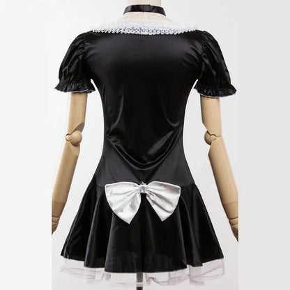 Black Cute French Maid Cosplay Costume Dress Lolita Girls Sexy Vestidos Woman Waitress Maid Party Stage Clothes Plus Size