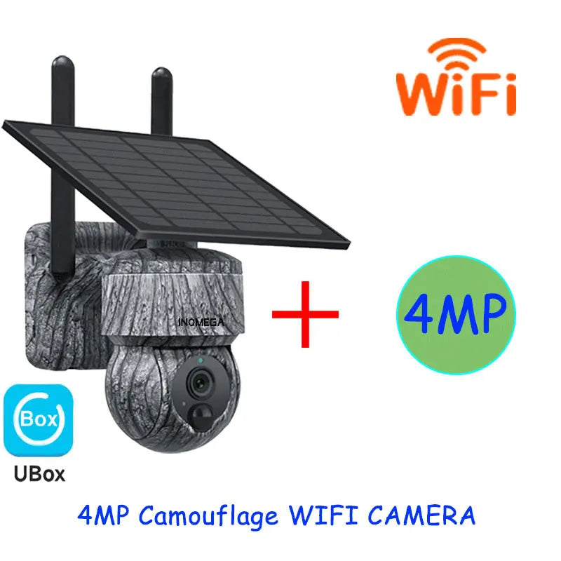 INQMEGA 5MP 4MP WIFI Wireless PTZ Solar Camera 4G SIM With Solar Panel Two Way Audio Security Protection CCTV Camera Battery Cam