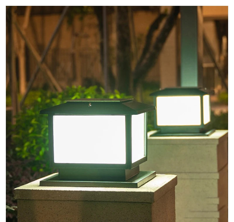 LED Solar Column Light Waterproof Solar Light Outdoor Remote Control Garden Sunlight Fence Channel Outdoor Decorative Light IP65