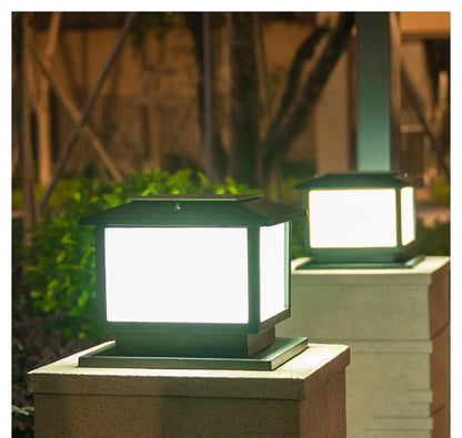 LED Solar Column Light Waterproof Solar Light Outdoor Remote Control Garden Sunlight Fence Channel Outdoor Decorative Light IP65
