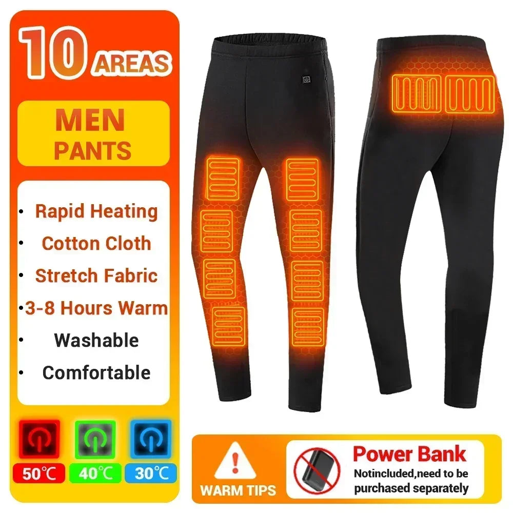 Winter Thermal Heated Jacket Men Vest Heated Underwear Men's Ski Suit USB Electric Heating Clothing Fleece Thermal Long Johns