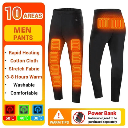 Winter Thermal Heated Jacket Men Vest Heated Underwear Men's Ski Suit USB Electric Heating Clothing Fleece Thermal Long Johns