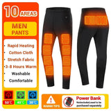 Winter Thermal Heated Jacket Men Vest Heated Underwear Men's Ski Suit USB Electric Heating Clothing Fleece Thermal Long Johns