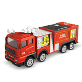Children Fire Truck Pull Back Toys Fire Telescopic Ladder Truck Inertia Car Fire Rescue Water Tanker Model Boys Birthday Gift