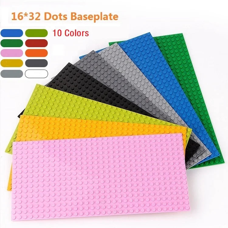 Placa base de 32 x 32, 16 x 32, 16 x 16 puntos, bloques de construcción, placa base de plástico para bricolaje, accesorios de ladrillo clásicos, juguete para niños