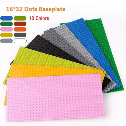 Placa base de 32 x 32, 16 x 32, 16 x 16 puntos, bloques de construcción, placa base de plástico para bricolaje, accesorios de ladrillo clásicos, juguete para niños