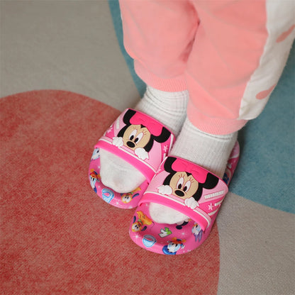 Nuevas sandalias de verano para niños, con dibujos de Minnie, zapatos de suela suave para niños y niñas, zapatillas antideslizantes, aptas para todas las estaciones.