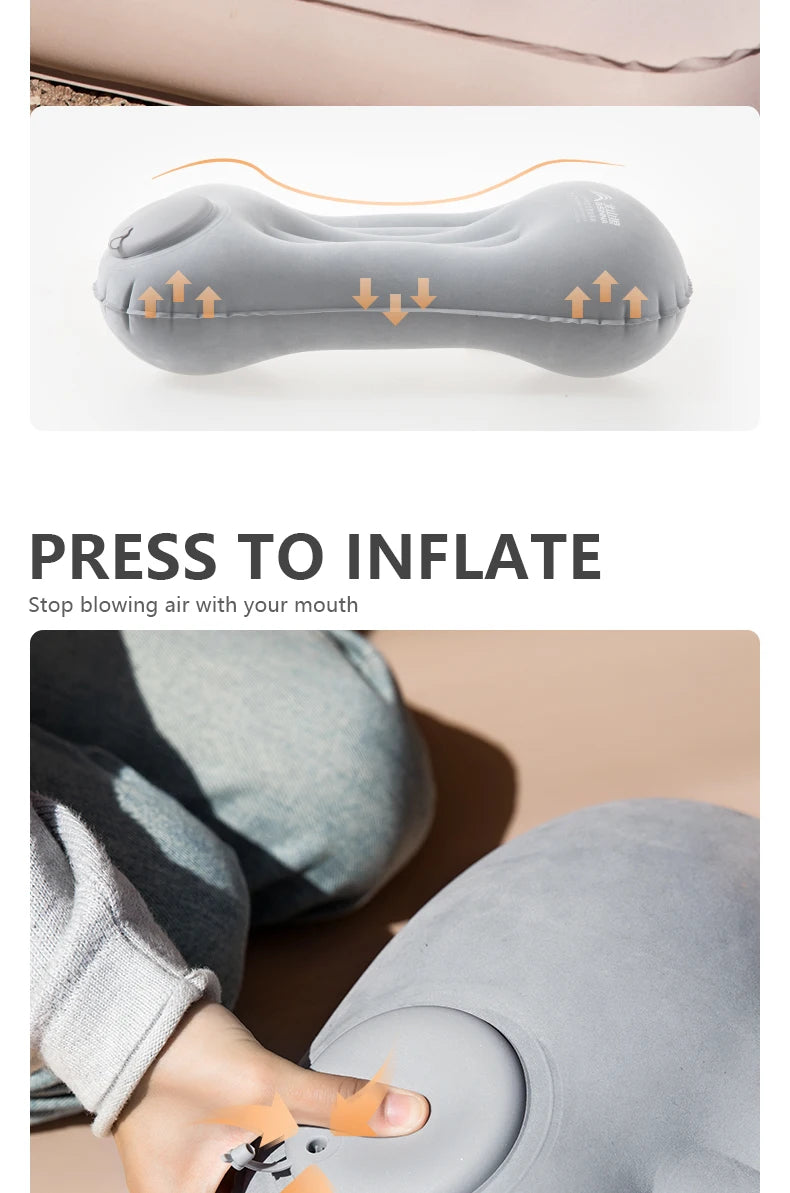 BISINNA Camping Inflatable Pillow Portable Ultralight Travel Hiking Air Sleeping Pillow for Neck and Lumbar Support