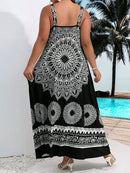 Summer Plus Size Women's Suspender Bohemian Dress Backless Dress