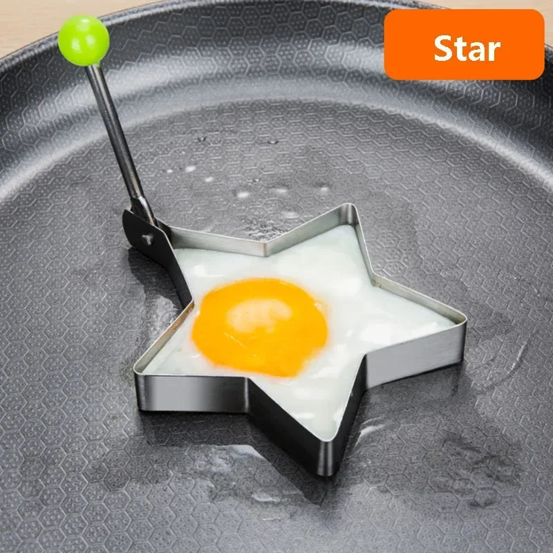 Nuevo molde de acero inoxidable para huevos fritos, forma de corazón, para hacer panqueques, para el desayuno, para hornear tortillas, herramientas de cocina, accesorios de cocina, gadget