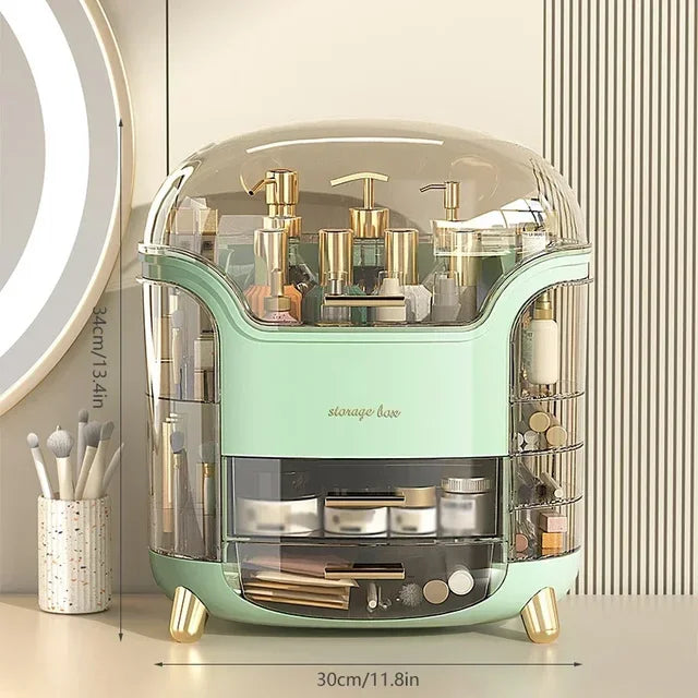 Desktop Makeup Organizer, Transparent Jewelry, Cosmetic Storage Box, Dustproof, Large Capacity, Lipstick Container 