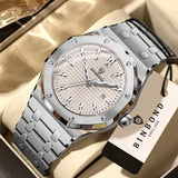 BINBOND Sturdy Stainless Steel Strap Quartz Wristwatches for Men Luxury Luminous Waterproof Auto Date Accurate Men's Watch Reloj