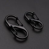 10Pcs S Type Mini Keychain Hook Stainless Steel Carabiner With Lock Anti-Theft Outdoor Camping Backpack Buckle Key-Lock Tool