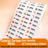 Custom Name Tag Sticker Waterproof Kawaii Stickers Decals Personalized First Name Label for Children School Stationery Bottle