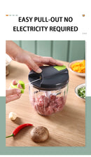 500/900ML Manual Food Processor Vegetable Chopper Hand Crank Garlic Mincer Portable Onion Cutter Fruits Herb Kitchen Accessories