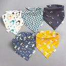 5pcs Baby Bibs Waterproof Pure Cotton Bilayer Saliva Towel Triangle Scarf Newborn Boys Girls Absorbent Cloth Bib Saliva Scarf