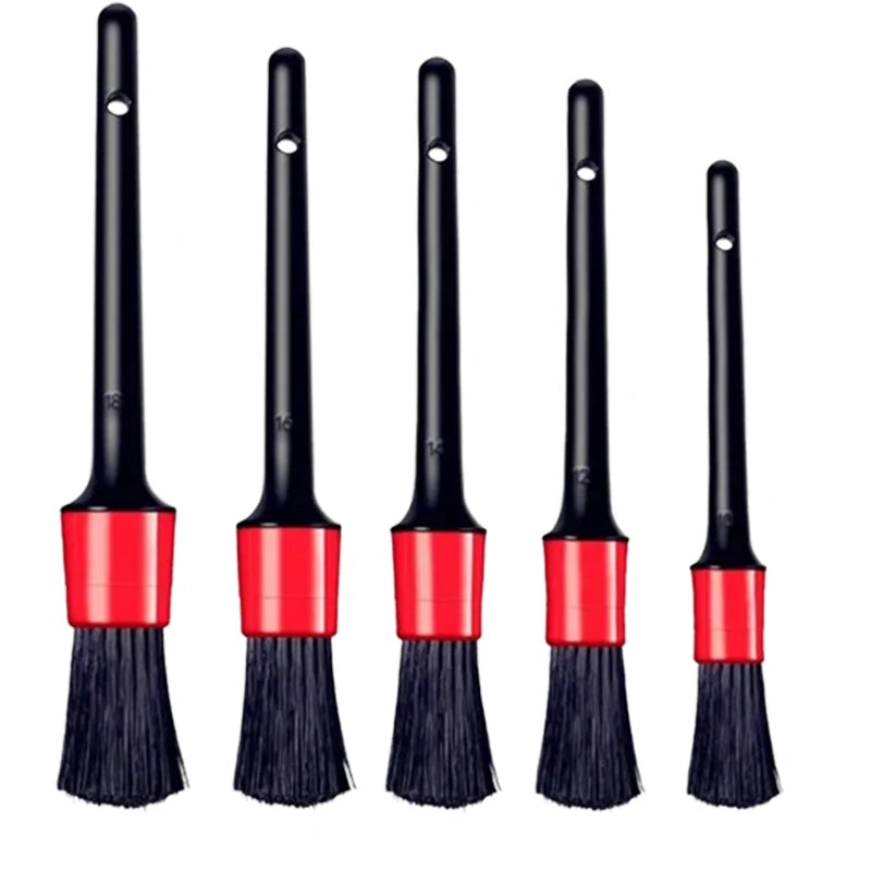 Kit de 1/5 cepillos de limpieza para coche, cepillos de detalle para el interior del coche, juego de cepillos de limpieza para llantas de plástico