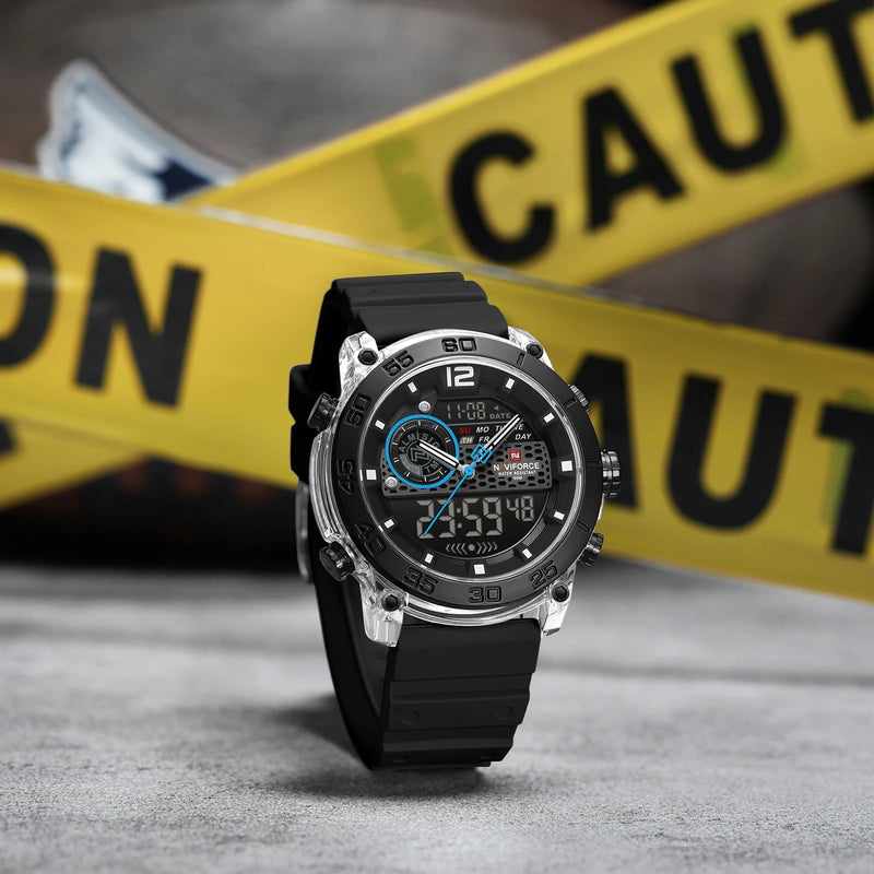 NAVIFORCE 6104 Fashion Sports Electronic Quartz Watch Men Calendar Luminous Outdoor Casual Digital Watches for Man reloj hombre