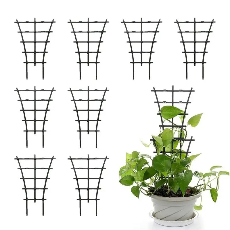 Pequena treliça empilhável interna para crescimento de plantas, Treliça para plantas escaladas, Crescimento familiar, 8PCs